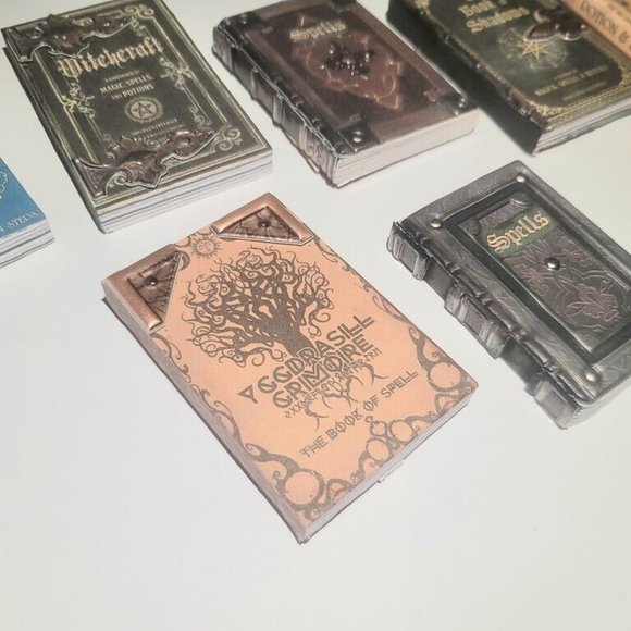 Mini Gothic Halloween Spell Books Witch Decor Tiered Tray Miniatures Witchcraft - Picture 6 of 7